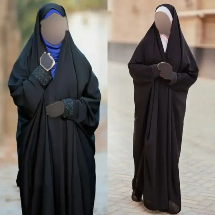 چادر دانشجویی مشکی کرپ حریر الاسود