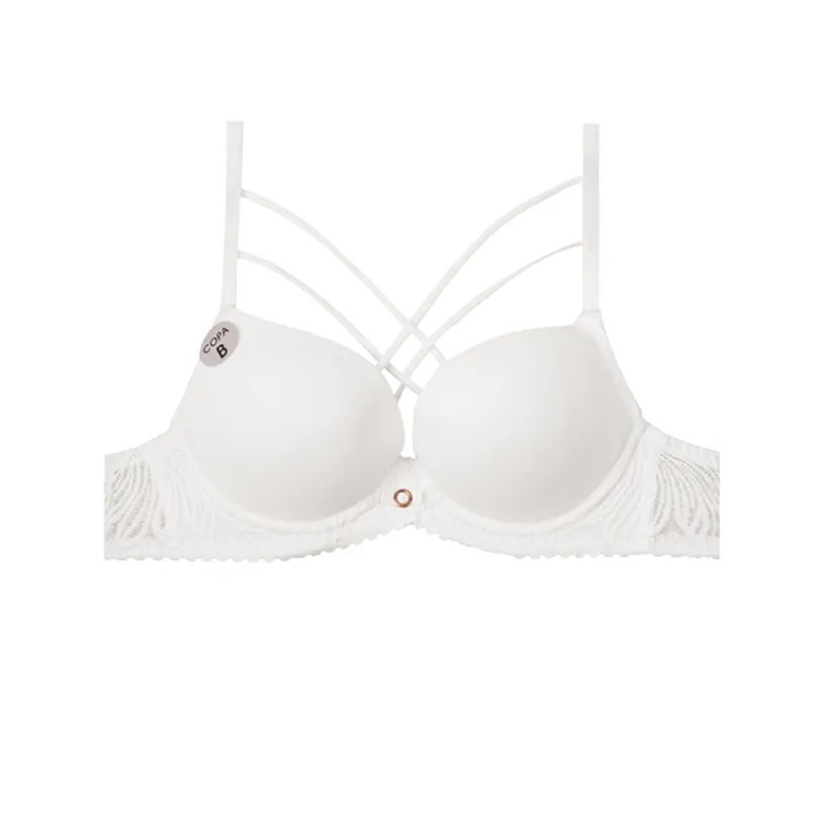 سوتین زنانه نیم جک دستک دانتل فنردار هارنس دار کاپ B برند چانوی لین