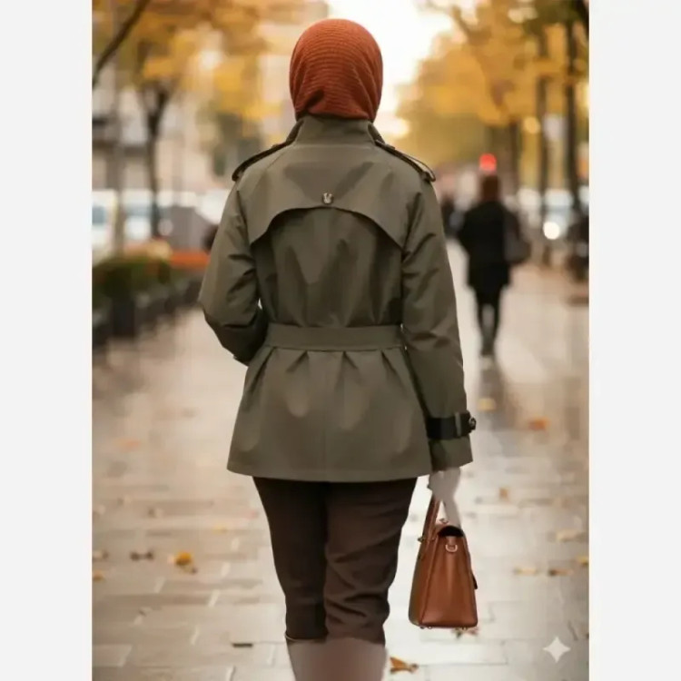 ترنچ کت کوتاه زنانه کتان زارا آستردار فری سایز مدل لیان