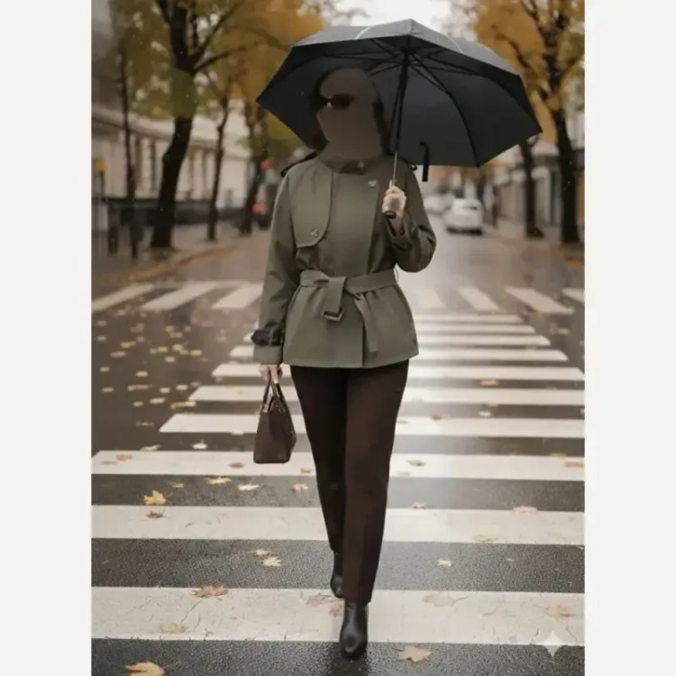 ترنچ کت کوتاه زنانه کتان زارا آستردار فری سایز مدل لیان