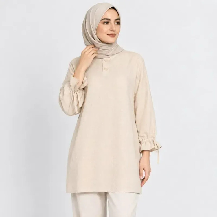 تونیک زنانه لینن مدل کوک دوزی